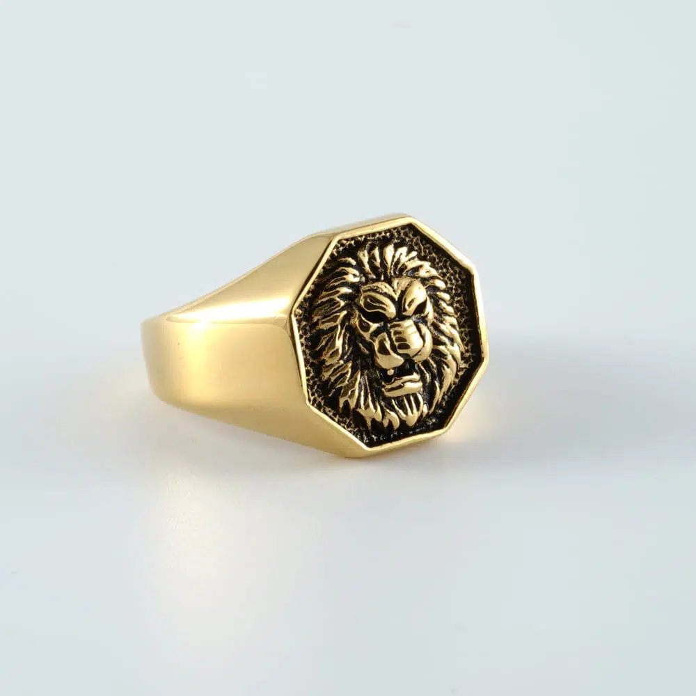 טבעת זהב אריה לגבר