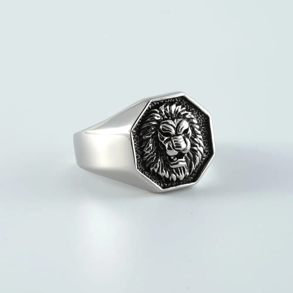 טבעת כסף אריה לגבר